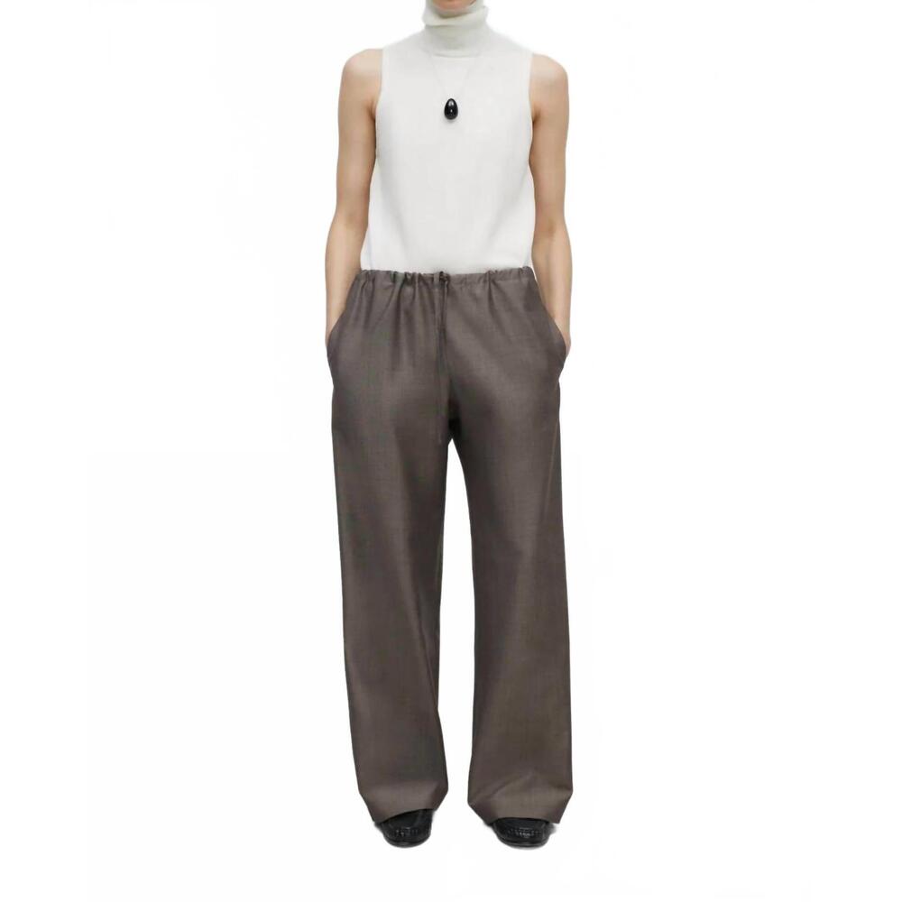NEW CORDERA mohair relaxed pants in smoke brown